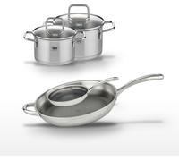 Lot 2 Poêles 24/32 cm & 2 Faitouts 12/14 cm Elo Relief Evolution