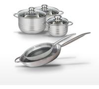 Lot 2 Poêles 28/32cm & 3 Faitouts 16/20/24cm Elo Relief Solution