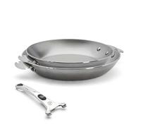 Lot 2 poêles acier Minéral B Loqy 24 et 28 cm et manche amovible De Buyer
