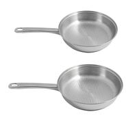 Lot 2 poêles tout inox avec fond grill 24 et 28 cm Artame