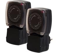Chacon 53008 - Lot de 2 Programmateurs Mécaniques Étanches pour Éclairage de Jardin et Appareils Extérieurs - Français