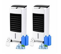 Lot 2 Rafraîchisseurs d'air 3 en 1 4L 65W Humidificateur Purificateur d'air avec Télécommande Minuterie 12h Oscillation Silencieux