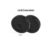 Lot 2 roues universelles compatibles Barbecue Plastique Noir Ø20 cm