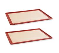 Lot 2 tapis plaque de cuisson en silicone et fibre de verre structure acier 39,7 x 29,5 cm Mathon
