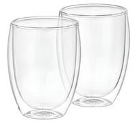 Cheffinger Lot 2 Verres pour Boissons 350ml en Verre Borosilicate Transparent