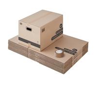 Lot 20 Cartons de Déménagement - Format L - 60 x 40 x 40 cm | Résistant 20 kg - Grande capacité - Adhésif offert - 96 L - Fabriqué en France - Pour Déménagement, Stockage, Rangement