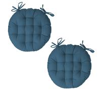Lot 2x Galette de chaise ronde Alix - Diam. 38 cm - Bleu