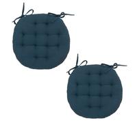 Lot 2x Galette de chaise ronde Alix - Diam. 38 cm - Bleu foncé