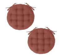 Lot 2x Galette de chaise ronde Alix - Diam. 38 cm - Terracotta