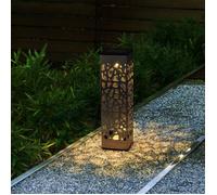 Lumisky Balises solaires ORGANIC INOX Lot de 3 – LED blanc chaud H31 cm à piquer ou poser