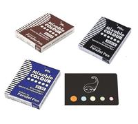 Lot 3 Boîtes 18 Cartouches : 6 Noires, 6 Bleues et 6 Sepia pour Parallel Pen + 1 Index Adhésif Blumie