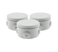 Zenitech Boîtes de dérivation Lot de 3 IP55 Ø80x40 mm Gris