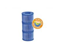 Cartouches de filtration - NETSPA - Lot de 3 - Anti-bactériennes - Compatible tous spas - Ø10.4 x H8cm