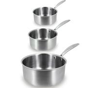 Lot 3 casseroles inox Triply 16, 18, 20 cm Menastyl