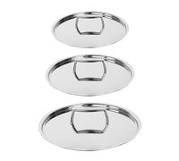 Lot 3 couvercles inox Castel'Pro 20, 24 et 28 cm Cristel