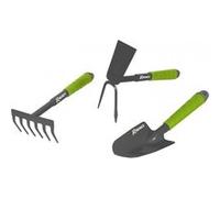 lot 3 outils de jardinage, bmi, fleurs serfouette, rateau, transplantoir G