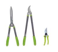 Lot 3 outils de jardinage coupants : secateur 8 + cisaille haies + coupe branches