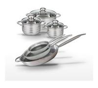 Lot 3 Poêles 24/28/32 cm & 3 Faitouts 14/16/24 cm Elo Relief Solution Aluminium|Noir
