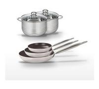Lot 3 Poêles 24/28/32 cm et 2 Faitouts 20/24 cm Elo Bistro Line