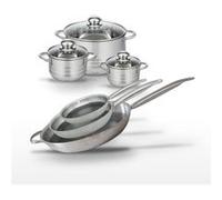 Lot 3 Poêles 24/28/32cm & 3 Faitouts 12/14/24cm Elo Relief Solution Aluminium|Noir