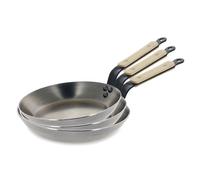 Lot 3 poêles acier Minéral B Bois 20, 24 et 28 cm De Buyer