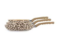 Lot 3 poÊles lÉopard 20/24/28cm en aluminium recyclÉ marron