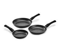 Lot 3 Poêles PREMIUM 20 / 24 / 28 CM Fonte d'Aluminium Manche Amovible - Pradel