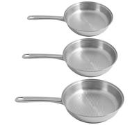 Lot 3 poêles tout inox avec fond grill 20, 24 et 28 cm Artame
