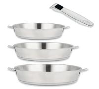 Lot 3 poêles tout inox Evolution 20, 24 et 28 cm et manche amovible Beka