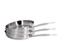 Lot 3 poêles tout inox Prim'Appety 20, 24 et 28 cm De Buyer