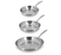 Lot 3 poêles tout inox Triply 20, 24 et 28 cm Menastyl