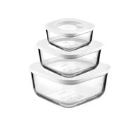 LOT 3 RÉCIPIENTS HERMÉTIQUES EN VERRE 'STORE&MORE GLASS' "FOOD STORAGE"