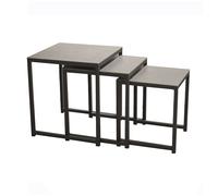 Lot 3 tables basses de jardin aluminium - Gigogne - L.35/40/45 cm