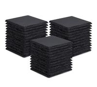 Lot 36 sous-Verres Ardoise Gravure Laser, sous-Verres Pierre Naturelle Vrac | Set Dessous de Verre Pierre 10 cm, Déco Maison, Tampons Anti-Rayures pour DIY, Peinture, Cuisine, Bar, Fête, Carrés, Noir