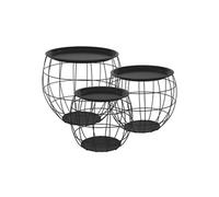 ML Design Set de 3 tables d'appoint - Noir