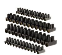 Lot 4 barrettes 1x4 mm²+ 1x6mm² + 2x 10 mm² noires - Zenitech