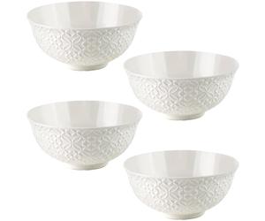 Lot 4 bols en céramique Jardin White 16 cm 0,70 L Ibili