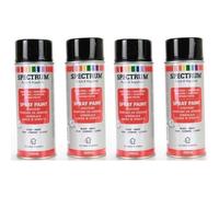 Lot 4 Bombes Noir Brillante Peinture En Aérosol 400ml Bois,Métal,Plastique