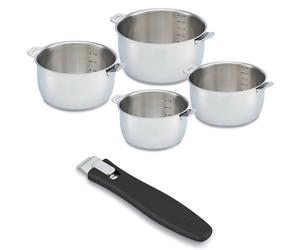 Lot 4 casseroles Select en inox 14, 16, 18 et 20 cm et manche amovible Evolution Clickfix noir Beka