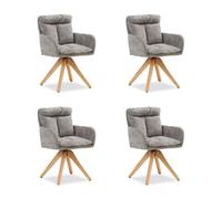 Lot 4 chaises oeuf modernes lin gris