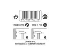Crochet Francais - Crochet Special Beton Mm Pour Tenture Murale Sous Blister De