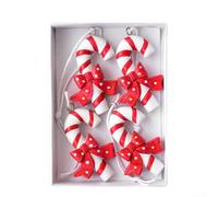 Lot 4 Décorations Noël Résine Bonhomme Biscuit Sucette Canne à Sucre | Dimension 10x7x1,5cm Accrochage pour facile pour arbre mur pour cheminée pour durable pour plusieurs saisons
