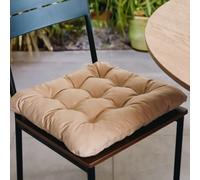 Linxor – Lot de 4 galettes capitonnées carrées pour chaise – Beige