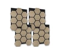 Lot 4 panneaux acoustiques en mdf avec echtholzfurnier chêne foncé 76x62x1,8 cm pour isolation sonore