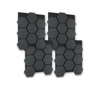 Lot 4 panneaux acoustiques mdf en feutre nid abeilles absorption bois chêne noir 60x60 cm