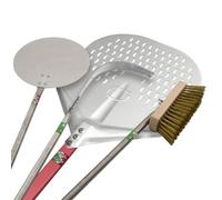 Lot 4 Pelles à Pizza Manche 120 cm, Diamètre Pizza 36 cm, Lot Professionnel de Pelles à Four en Aluminium et Acier