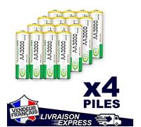 LOT 4 PILES ACCUS AA LR06 RECHARGEABLE 1.2V 3000mAh NI-MH NIMH LR6 R06 R6
