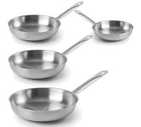 Lot 4 poêles tout inox Chef 20, 24, 28 et 32 cm Lacor