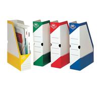 Lot 4 porte-revues fast 33x25cm dos 8cm couverture carton ondulé coloris assortis
