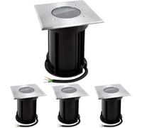 Lot 4 Spots Encastrable de Sol Carré Inox 304 Exterieur - IP65 GU10 - pour gardin（Ampoule non incluse）